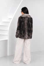 GREY SHORT ASTRAKHAN AND CHINCILLA FUR JACKET - Image 2