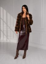 BROWN MINK FUR JACKET