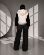 BLACK AND WHITE REX RABBIT FUR JACKET - Image 2