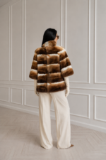 SHORT BROWN RABBIT FUR JACKET - Image 2