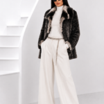 GREY SHORT ASTRAKHAN AND CHINCILLA FUR JACKET