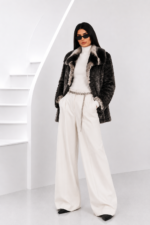 GREY SHORT ASTRAKHAN AND CHINCILLA FUR JACKET