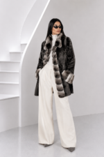 GREY ASTRAKHAN AND CHINCHILLA FUR JACKET
