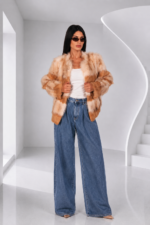 CHAMPAGNE MINK AND RACCOON FUR JACKET