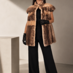 PALOMINO AND BROWN MINK FUR VEST