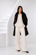 DARK BROWN MINK FUR JACKET