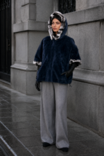 BLUE BEAVER AND CHINCHILLA FUR ETOL WITH HOOD