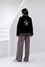 BLACK MINK FUR JACKET STAR
