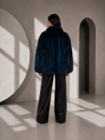 BLUE AND BLACK FOX FUR JACKET - Image 2