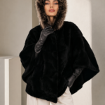 BLACK BEAVER AND FOX FUR CAPE
