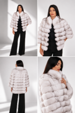 DETACHABLE PARTS WHITE FOX FUR JACKET