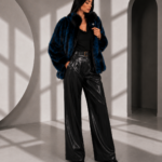 BLUE AND BLACK FOX FUR JACKET