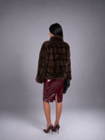 SHORT BROWN MINK FUR JACKET - Image 2