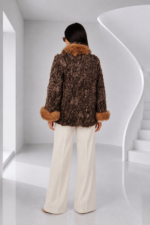BEIGE SHORT ASTRAKHAN AND FOX FUR JACKET - Image 2