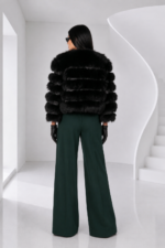 SHORT BLACK FOX FUR JACKET - Image 2