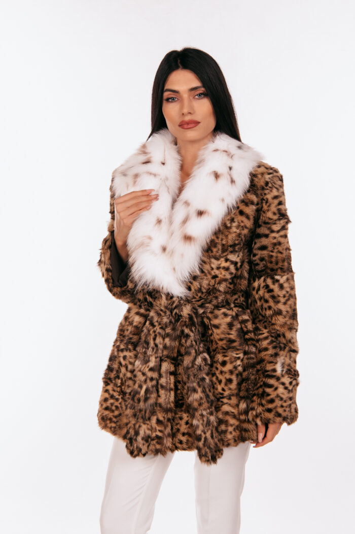 ANIMAL PRINT MINK AND LYNX FUR JACKET - Image 5