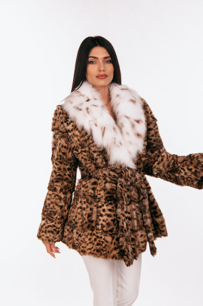 ANIMAL PRINT MINK AND LYNX FUR JACKET - Image 4