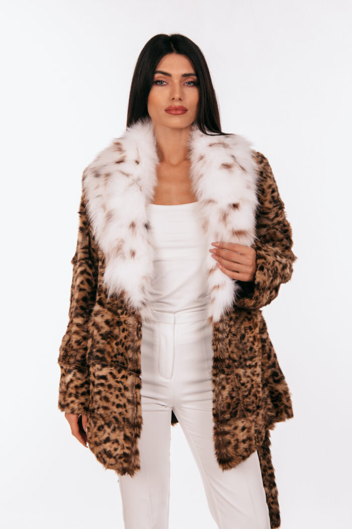 ANIMAL PRINT MINK AND LYNX FUR JACKET - Image 6