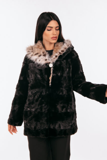 BLACK MINK AND LYNX FUR JACKET