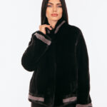 BLACK MINK FUR JACKET STAR
