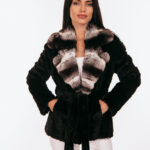 BROWN MINK AND REX RABBIT FUR JACKET
