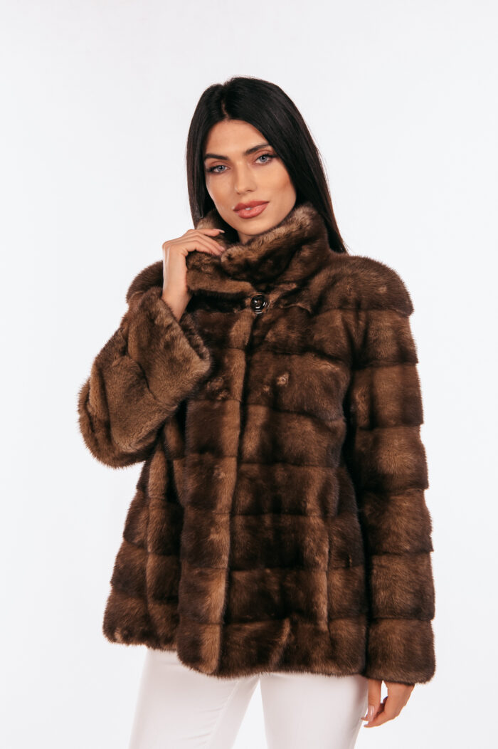 BROWN MINK FUR JACKET