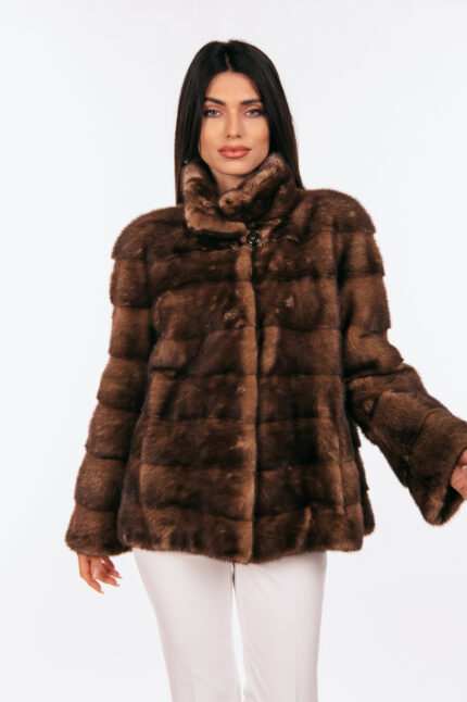 BROWN MINK FUR JACKET