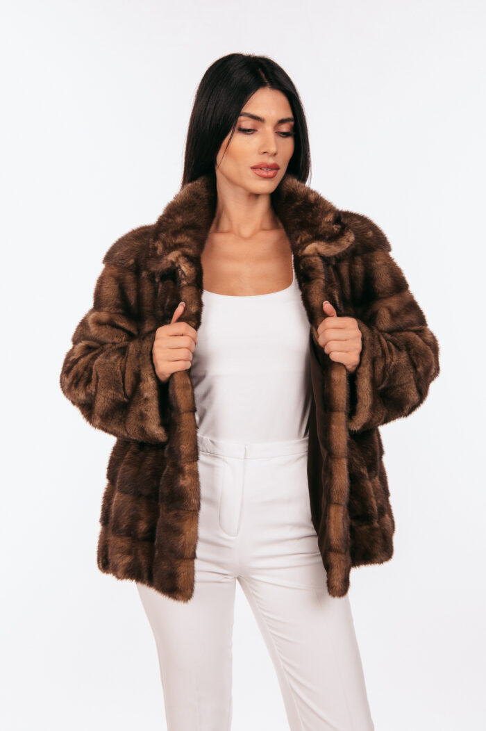 BROWN MINK FUR JACKET - Image 2