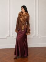 CINNAMON LEATHER AND FOX JACKET