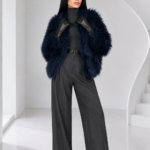 BLUE MONGOLIAN FUR JACKET