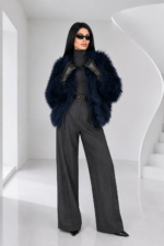 BLUE MONGOLIAN FUR JACKET