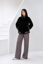 BLACK MINK FUR JACKET STAR - Image 2