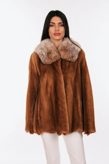 CINNAMON MINK AND FOX FUR JACKET