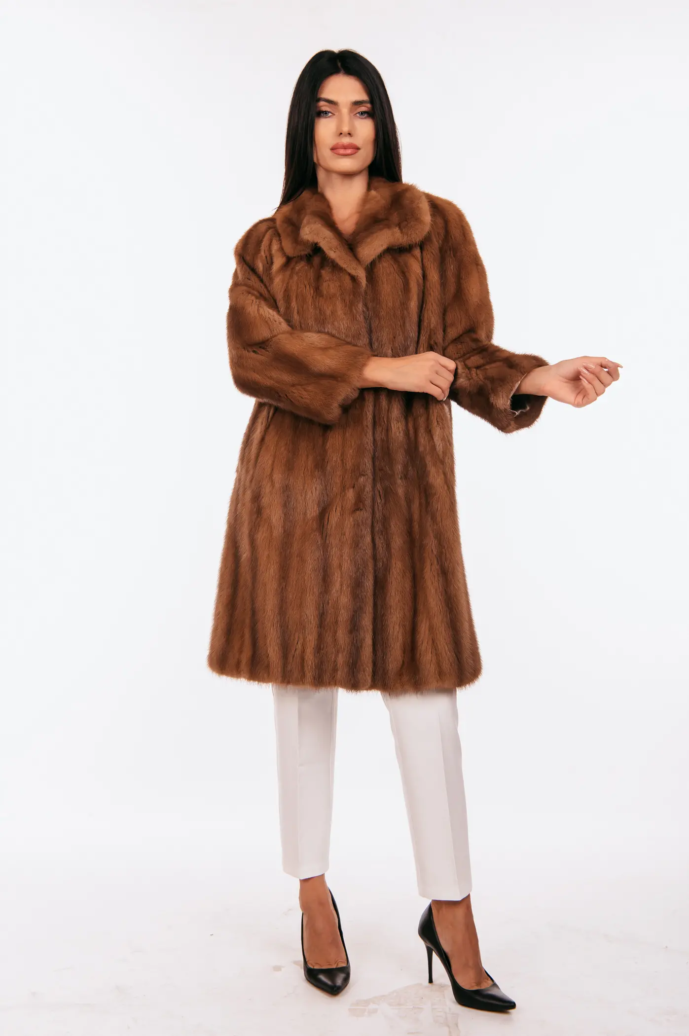 Γούνα μινκ σε απόχρωση κανέλας - Image 5