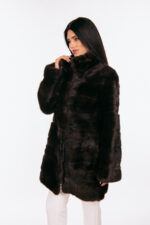 DARK BROWN MINK FUR JACKET - Image 3