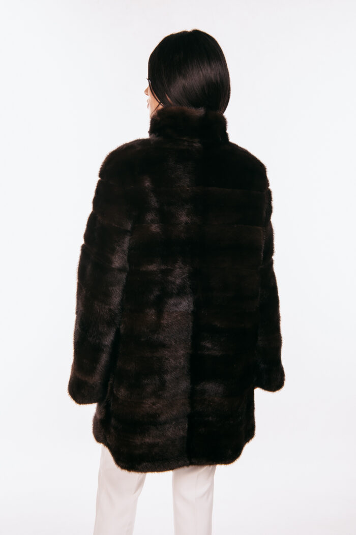 DARK BROWN MINK FUR JACKET - Image 5
