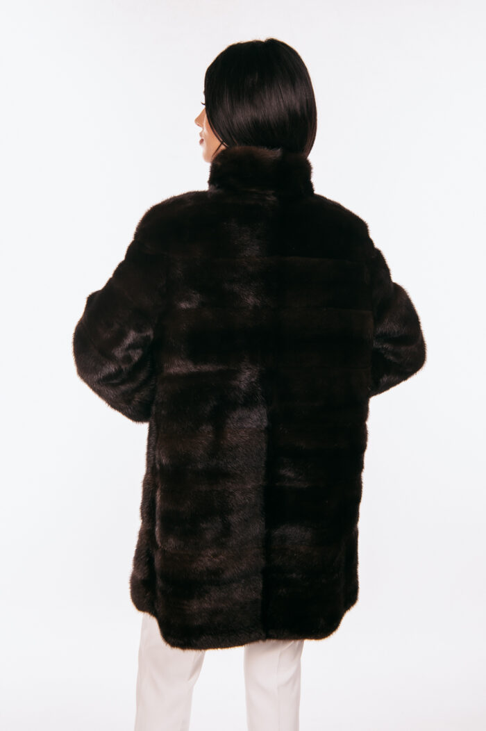 DARK BROWN MINK FUR JACKET - Image 6