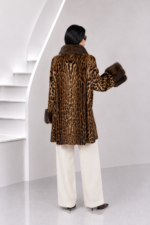LONG ANIMAL PRIND MINK AND SABLE FUR JACKET - Image 2