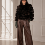 SHORT BROWN FOX FUR JACKET