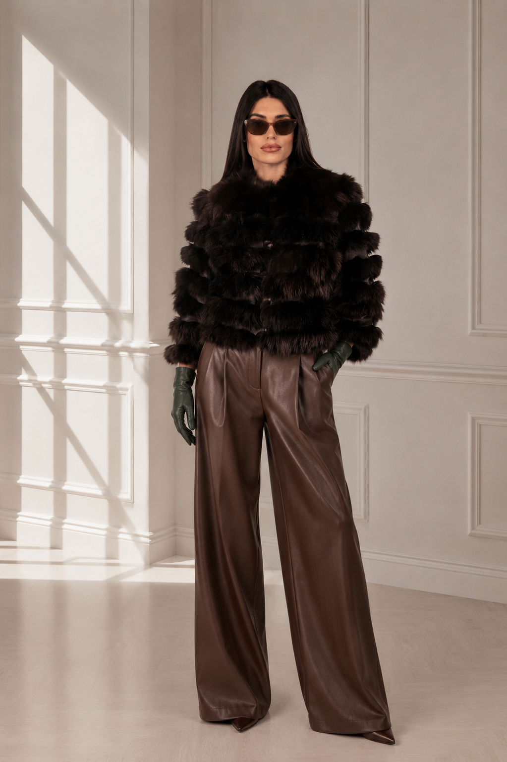F35DA1C6-B451-4E78-9EAC-660E9AA7A53A SHORT BROWN FOX FUR JACKET - Image 1