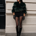 SHORT GREEN FOX FUR JACKET