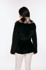 BROWN MINK AND REX RABBIT FUR JACKET