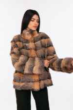 RED AND SILVER FOX FUR JACKET - Image 4