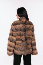 RED AND SILVER FOX FUR JACKET - Image 6