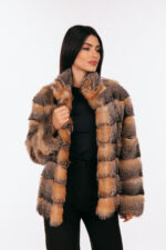 RED AND SILVER FOX FUR JACKET - Image 7