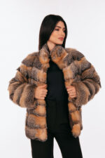 RED AND SILVER FOX FUR JACKET