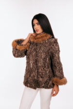 BEIGE SHORT ASTRAKHAN AND FOX FUR JACKET - Image 6
