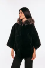 Κάπα από μαύρη γούνα κάστορα και αλεπούς - Image 3