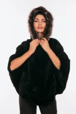 Κάπα από μαύρη γούνα κάστορα και αλεπούς - Image 4