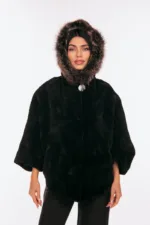 Κάπα από μαύρη γούνα κάστορα και αλεπούς - Image 5